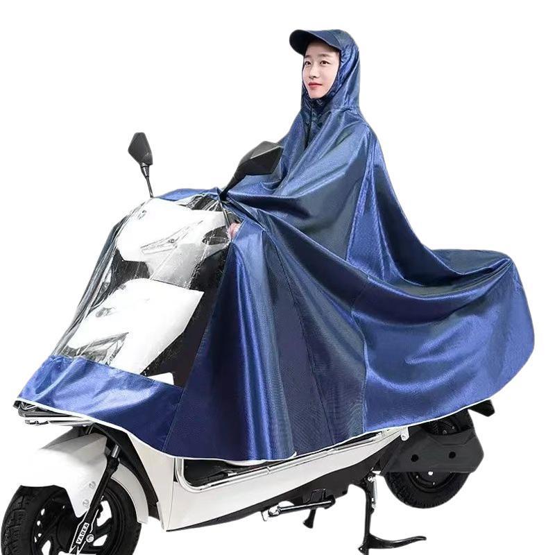 Electric Vehicle Motorcycle Raincoat - Anti-Heavy Rain, Enlarged, Thickened, Jacquard, for Single/Double Person with Leg Cover, Unisex