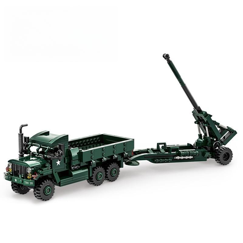 

Non-Toxic 485Pcs Military Classic Building Blocks Model M35A2 M198 Truck Small Particle Children Educational Toys 4510