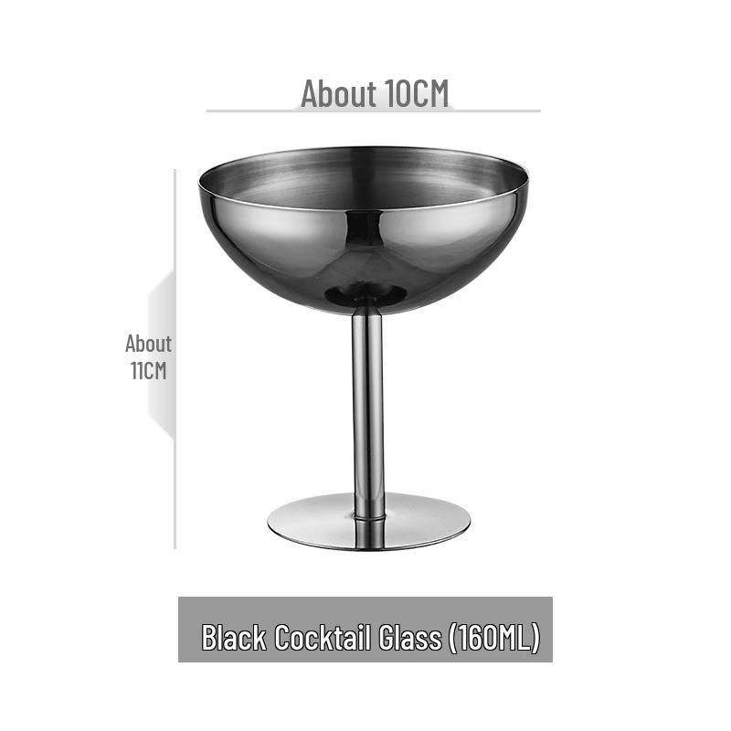 Creative High-Stemmed Stainless Steel Cocktail and Ice Cream Glass