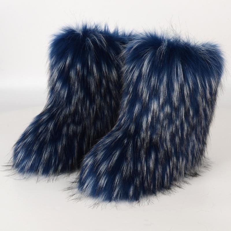 Boots Children's Winter Warm Thickness Non-slip Shibuya Fluffy Boots Medium Tube Personalized Fashion Snow Boots