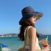 Double-Sided Women Fisherman Hat Flower Print Sunscreen Visor Cap Portable Summer Sun Hat  Travel