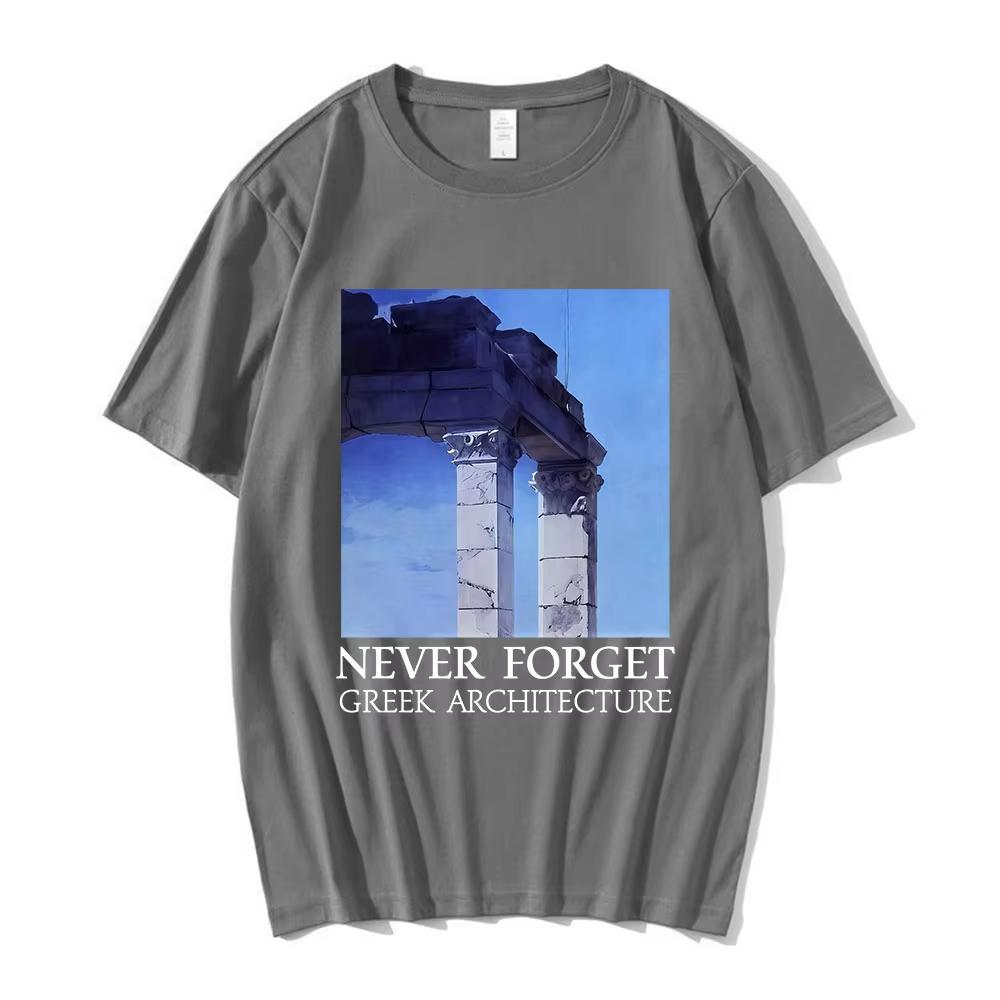 NON DIMENTICARE L'ARCHITETTURA GRECA Magliette Unisex Abbigliamento Unisex Moda Maniche Corte Magliette Cotone Maglietta Casual Top