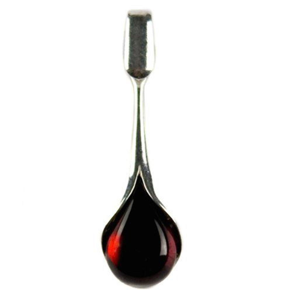 Cherry Amber Sterling Silver Bloody Tear Small Drop Pendant