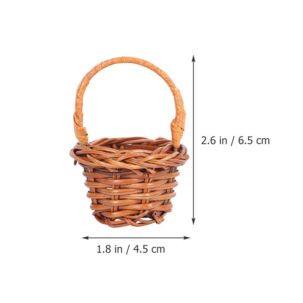 

Hanabass Mini Woven Basket Miniature Flower Basket Dollhouse Miniature Flower Basket Small Easter Candy Gift Basket Party Favors 6.5X4.5CM