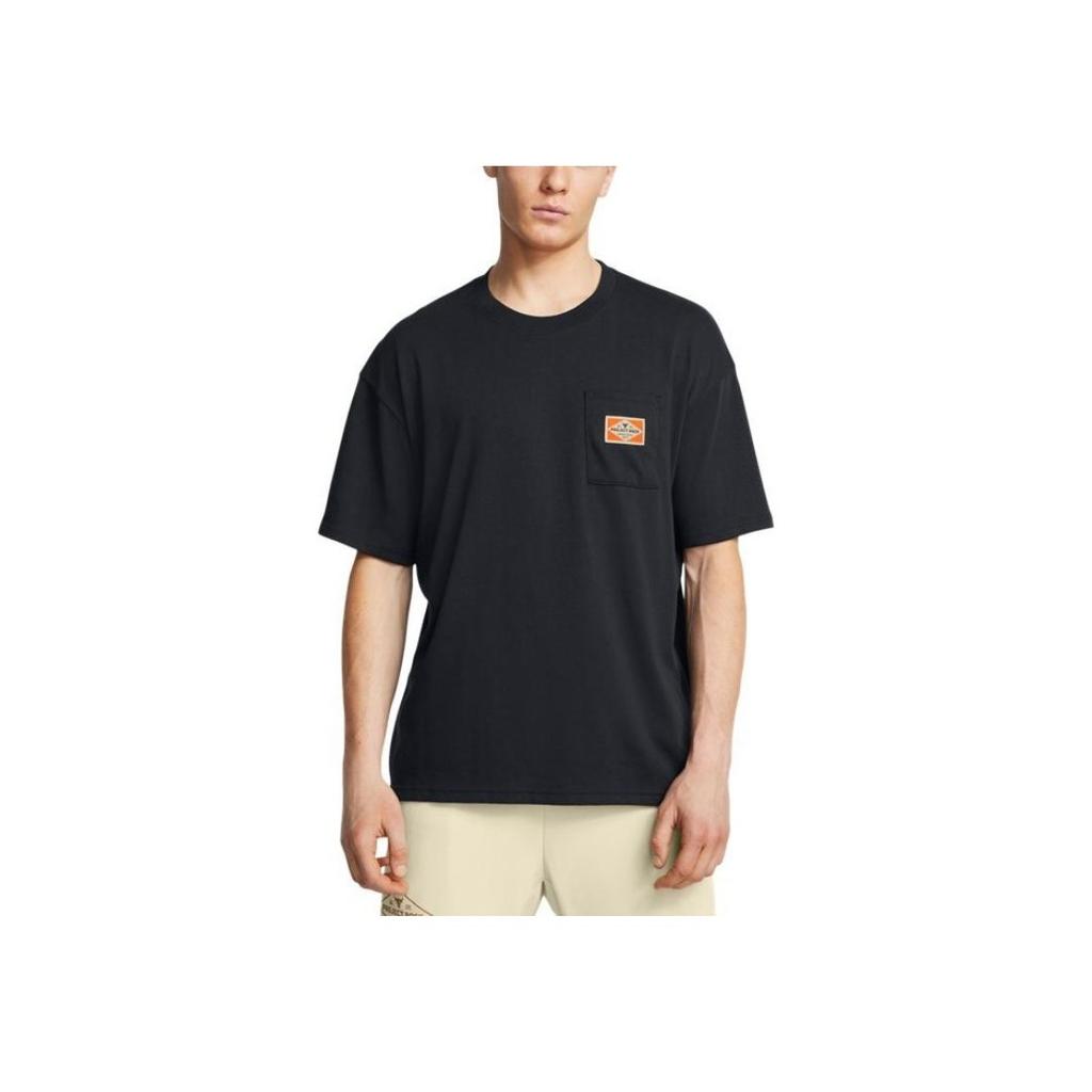 Under Armour Project Rock Pocket Sports Training Crew Neck Short Sleeve T-Shirt Men Tops Black 1386908-001