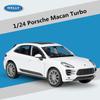Welly 1/24 Porsche Macan Turbo SUV Legierungsauto Modell Diecast Metall Spielzeugfahrzeuge Automodell Hohe Simulation Sammlung Kindergeschenk