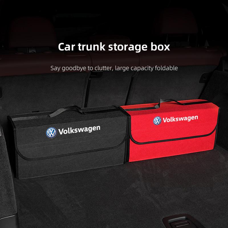 Valve Stems Caps Car Logo Large Space Foldable Storage Box Car Trunk Travel Bag For Volkswagen VW RLine R Golf Amarok ID3 Tiguan Zf9