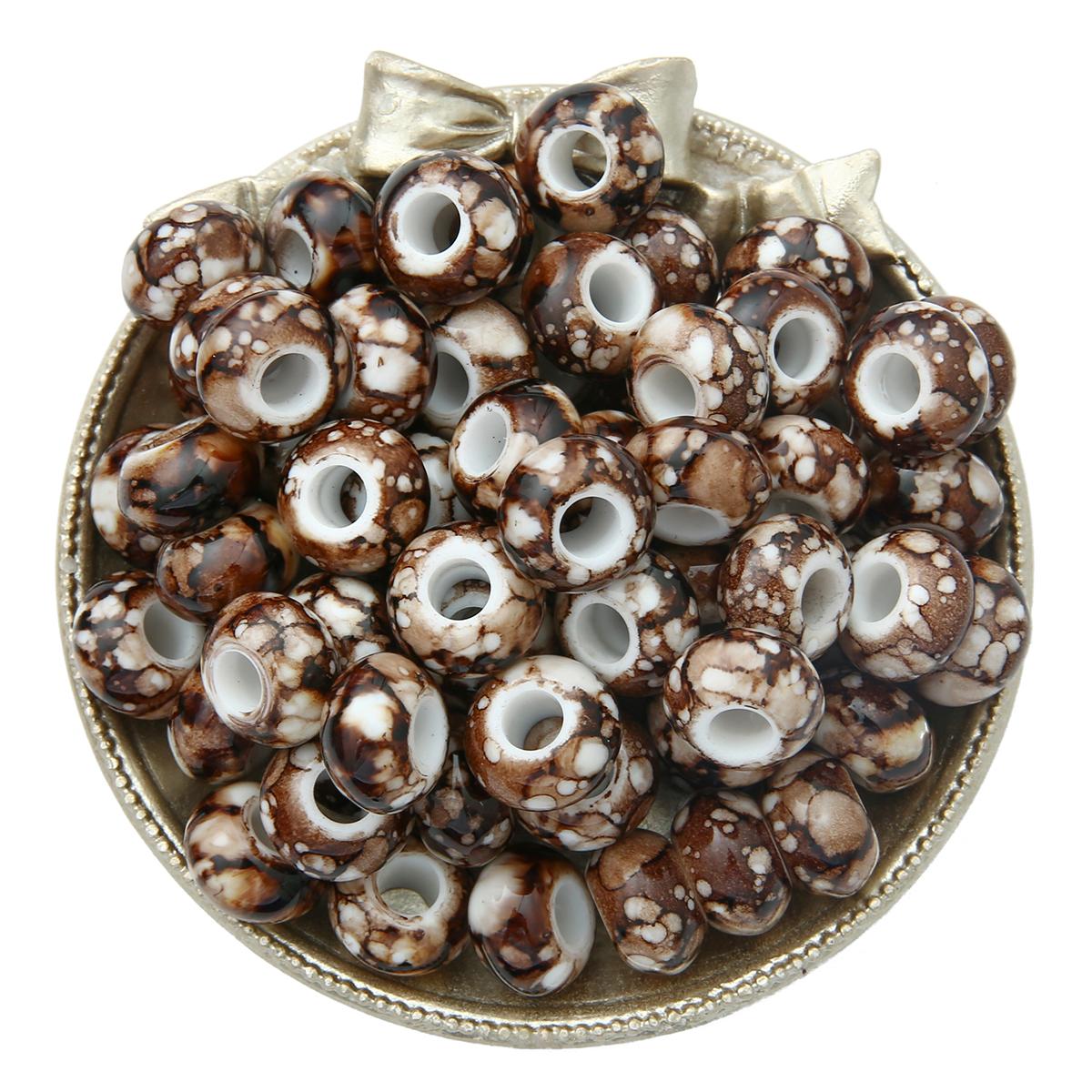 

430 шт. Акриловые бусины-цветы с большим отверстием, облатные бусины-колесики, бусины-разделители, россыпь для изготовления ювелирных изделий 15x9mm 500g коричневый