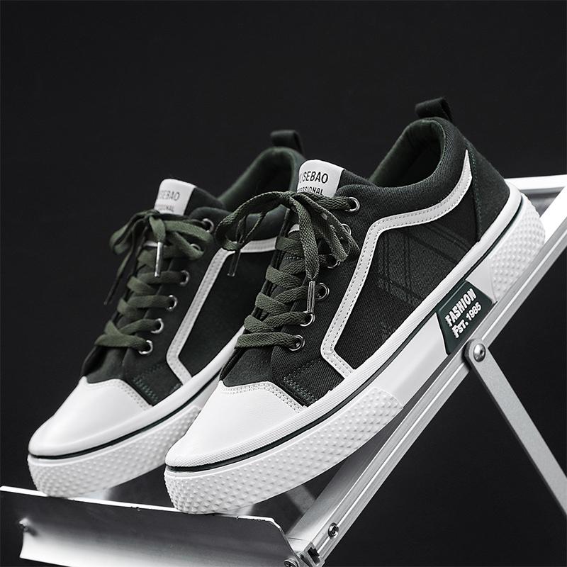 Men's Low-Top Canvas Shoes Spring Summer Breathable Fashionable Student Casual Shoes round Toe Non-Leather Leisure Sneakers