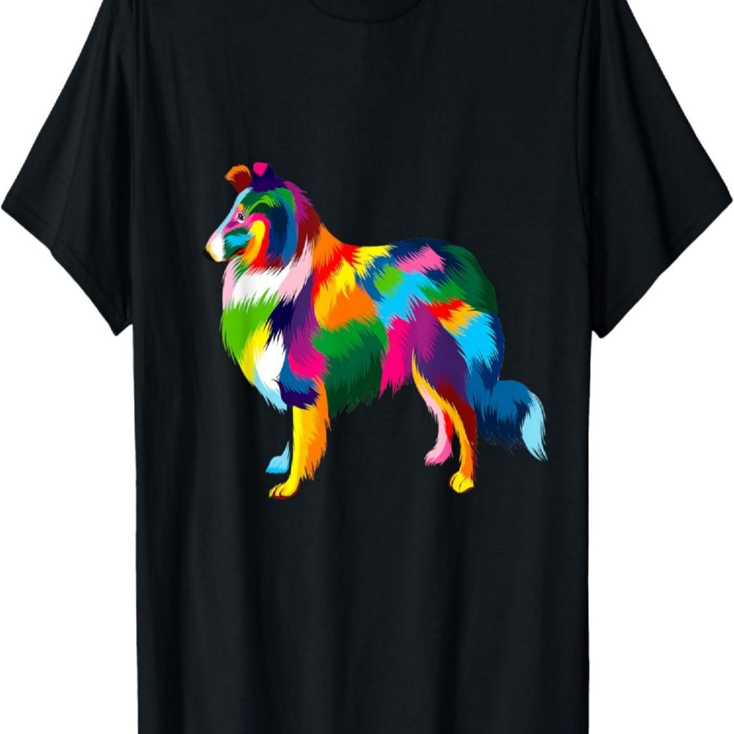 

Lassie T-Shirt, Pop Art Shirt Design, Collie Dog Print T-Shirt for Men Women Kids S чёрный
