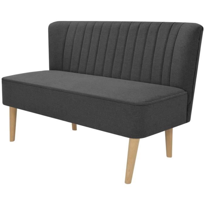 Canapé - vidaXL - 2 places - Tissu Gris foncé - 117x55,5x77 cm - Confort Moelleux