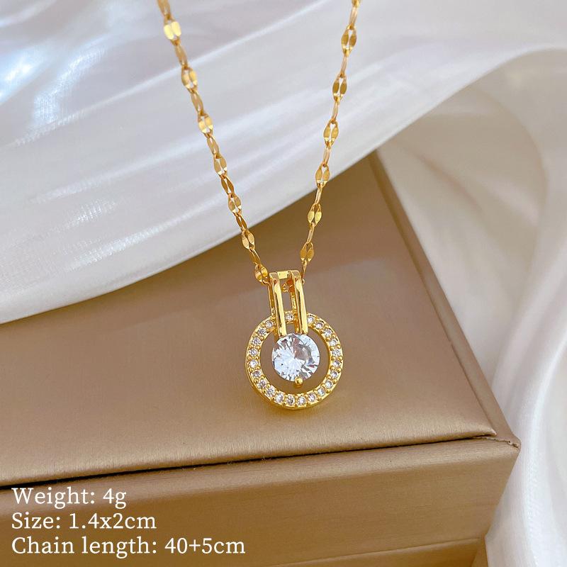 Zircon Ring Light Luxury Temperament Zircon Clavicle Chain Small Retro Necklace