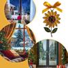 Christmas Tree Ornament 2D Acrylic Flower Pendant Sunflower Ornaments Christmas Tree With Bow Design For Winter Holiday Party