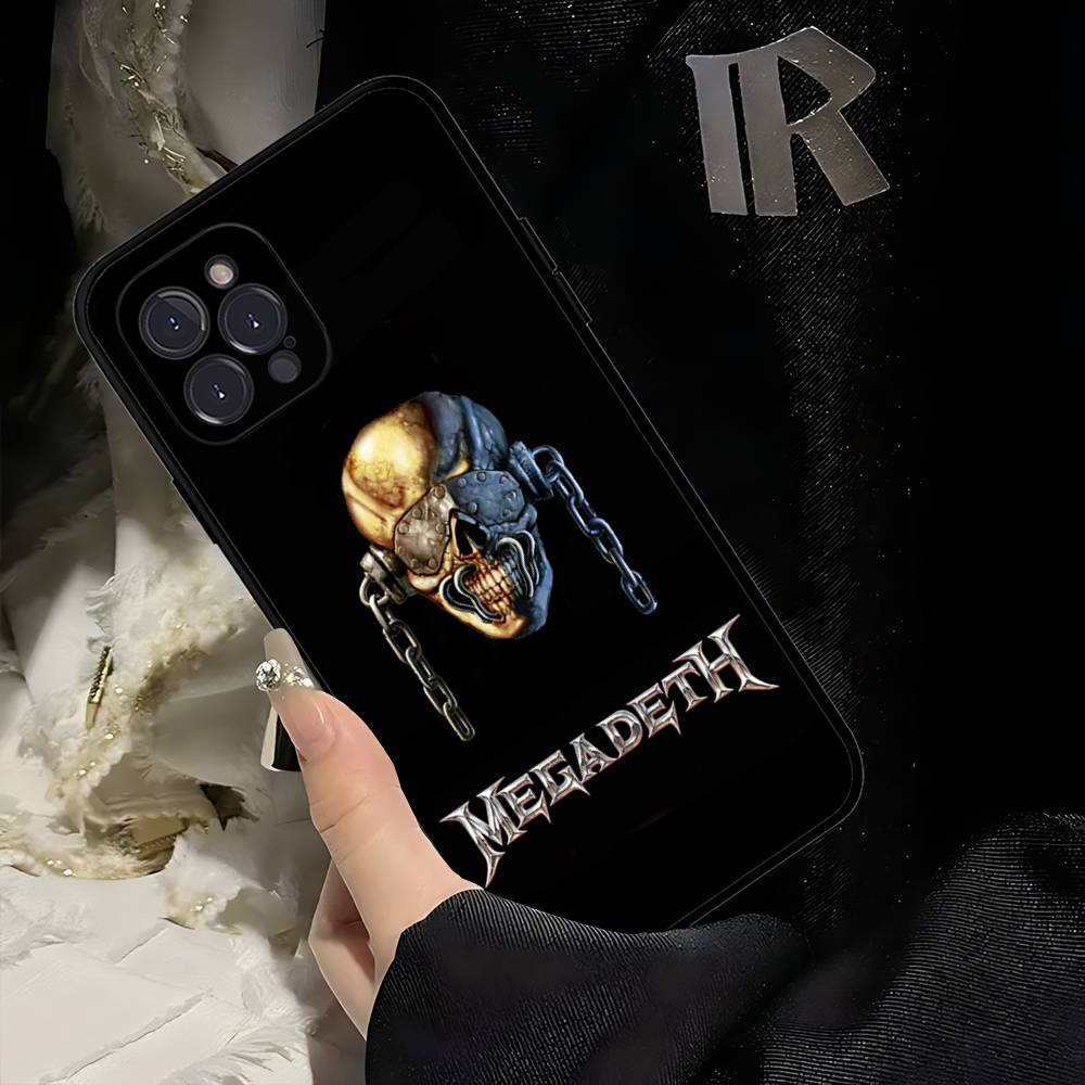 Music Band M-Megadeth Black Soft Phone Case For IPhone 16 15 14 13 11 12 17 Pro Max Mini Plus