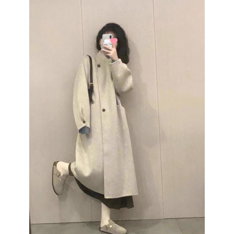 Petite Korean Style Mid-Length Woolen Coat for Autumn/Winter 2025 - Women's High-Grade Texture