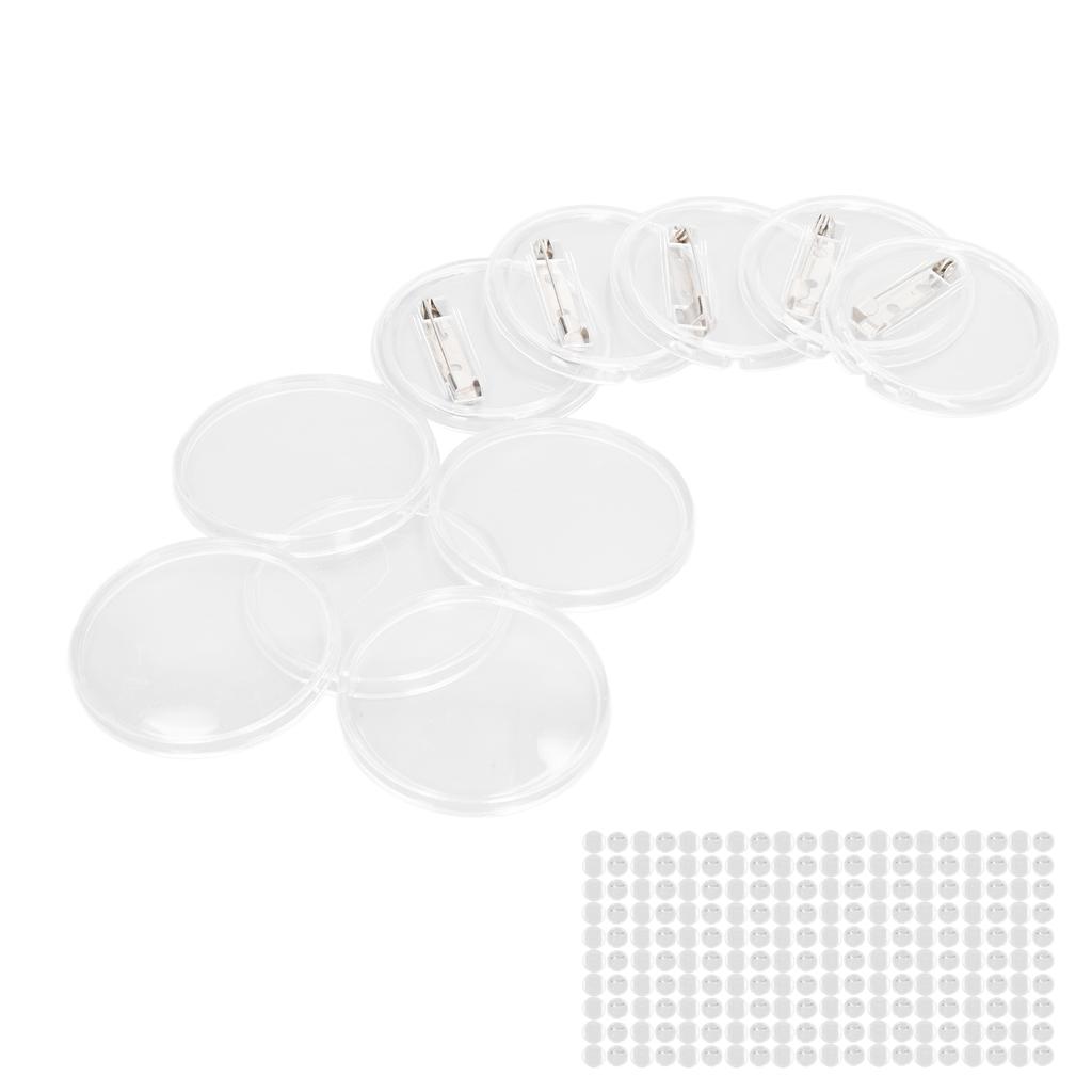 100sets Blank Badge Making Kit 25mm Transparent Wear Resistant Exquisite Workmanship Button Badge Maker Set for DIY