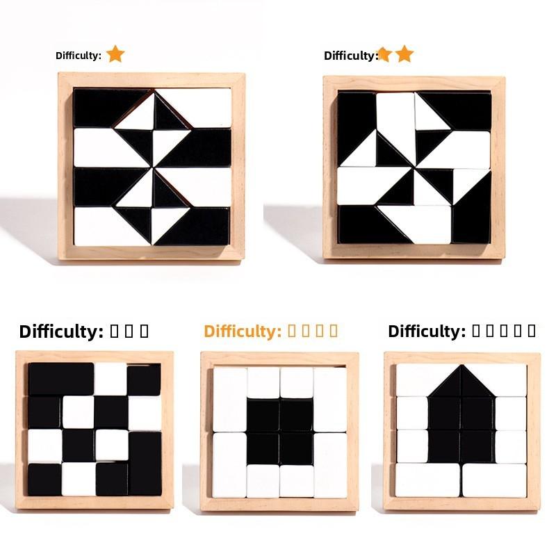 Wooden Hidden Block Puzzle For Kids Educational Logic Thinking Game For Children