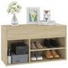 Shoe Bench Sonoma Oak 80 x 30 x 45 cm Wood Based Material