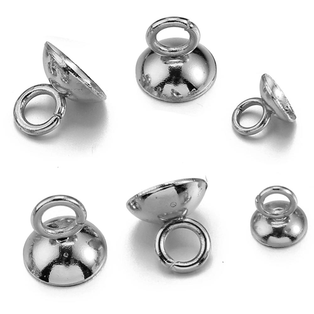 20pcs Gold Color Stainless Steel Beads End Caps Pearl Beads Charms Pendants for DIY Earrings Necklace Jewelry Making Components