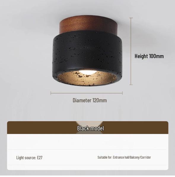 Japanische Wabi-Sabi Gelber Höhlenstein Deckenleuchte für Eingangsbereich oder Balkon