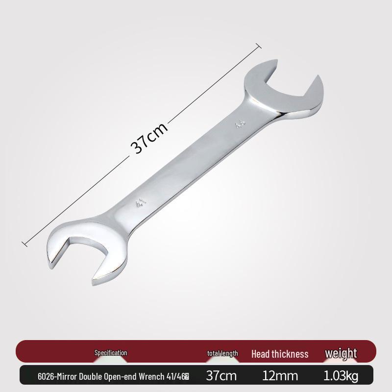 Double-Headed Open-End Wrench Set: Sizes 6-7, 8-10, 12-14, 14-17, 19-22.