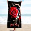 1PC Custom Name "Love Romance" Beach Towel Highly Absorbent And Sand-Resistant Towel for Swimming, Pool, Yoga, And Travel Lightweight
