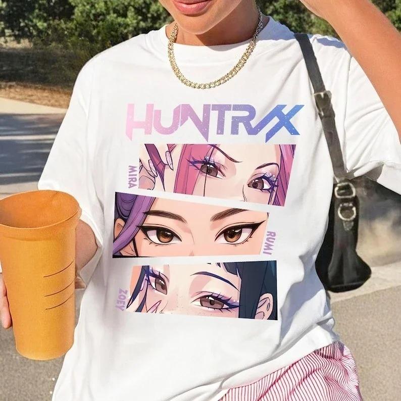 

Kpop Demon Hunters T Shirt Comfort Colors Tee Men and Women Shirt Gift for Kpop Fan Mira Rumi Joey Idol Group Huntrix Merch Tops 4XL