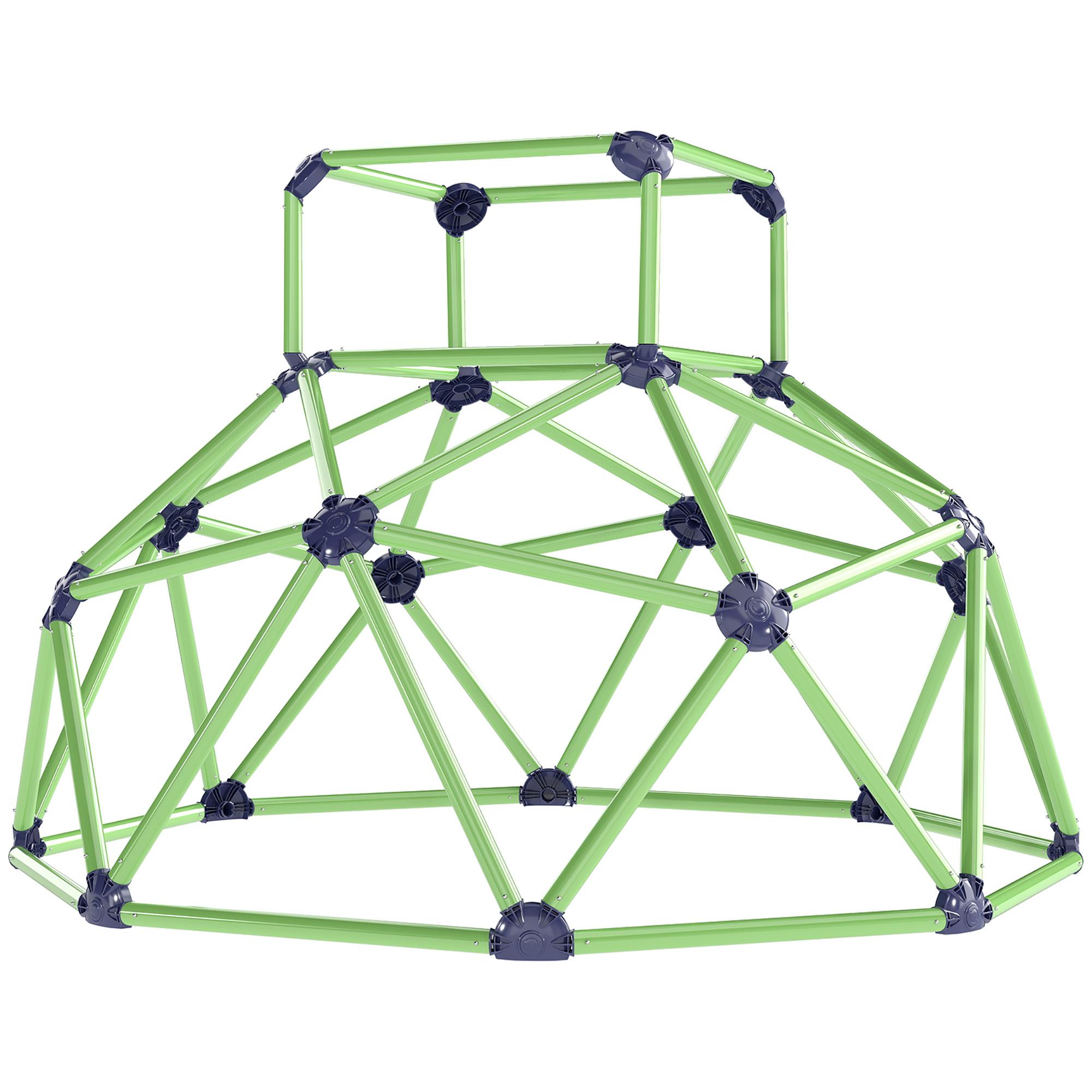 Cupolă de cățărat pentru copii 183 cm, cușcă de cățărat, interior și exterior, sarcină 90 kg, montaj ușor, verde 182.5 x 182.5 x 119 cm