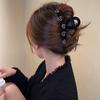 New Winter Flocked Heart Hair Claw Clips Women Elegant Plastic Ponytail Crab Barrette Hair Accessories