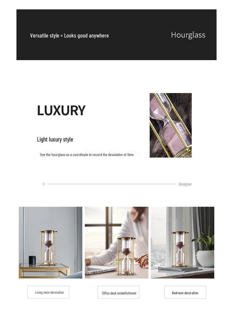 Luxury Metal Hourglass Ornament for Office or Home Decor - Modern Handcrafted Display Piece