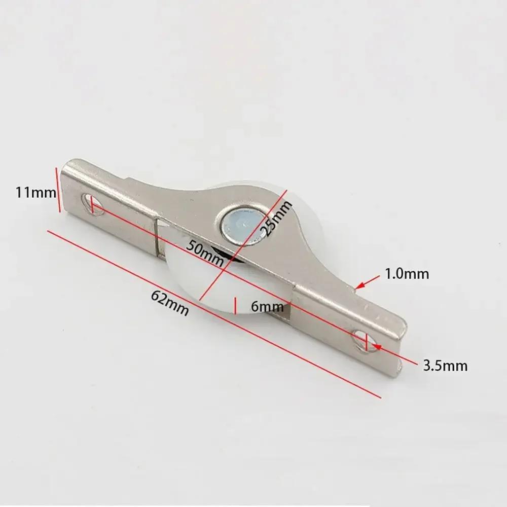 Durable Nylon Barn Door Rollers Silver Iron Sliding Door Track Wheel Black Slotted Door Wheel Worker