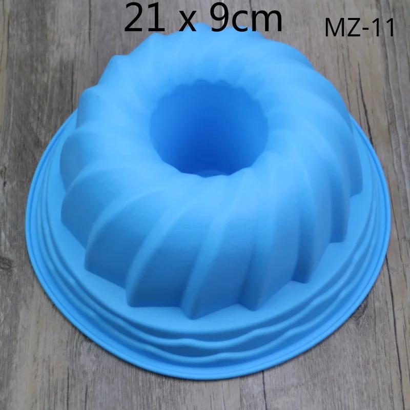 Силиконовая большая спиральная форма, пищевая силиконовая форма для кекса, 3D рифленая форма для кекса, хлебопекарные инструменты для выпечки, посуда для выпечки Random color