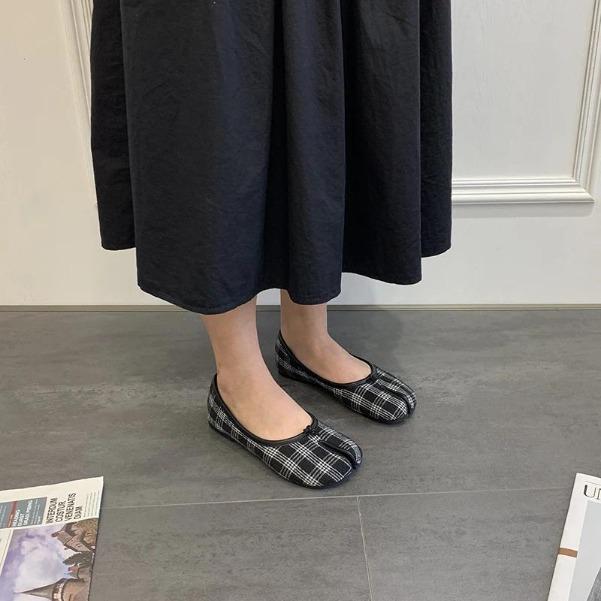 Split Toe Candy Flats Ballet Shoes Woman Slip on Loafers Soft Bottom Moccasins Bow-tie Ballerina Single Tabi Ninja Women Shoes