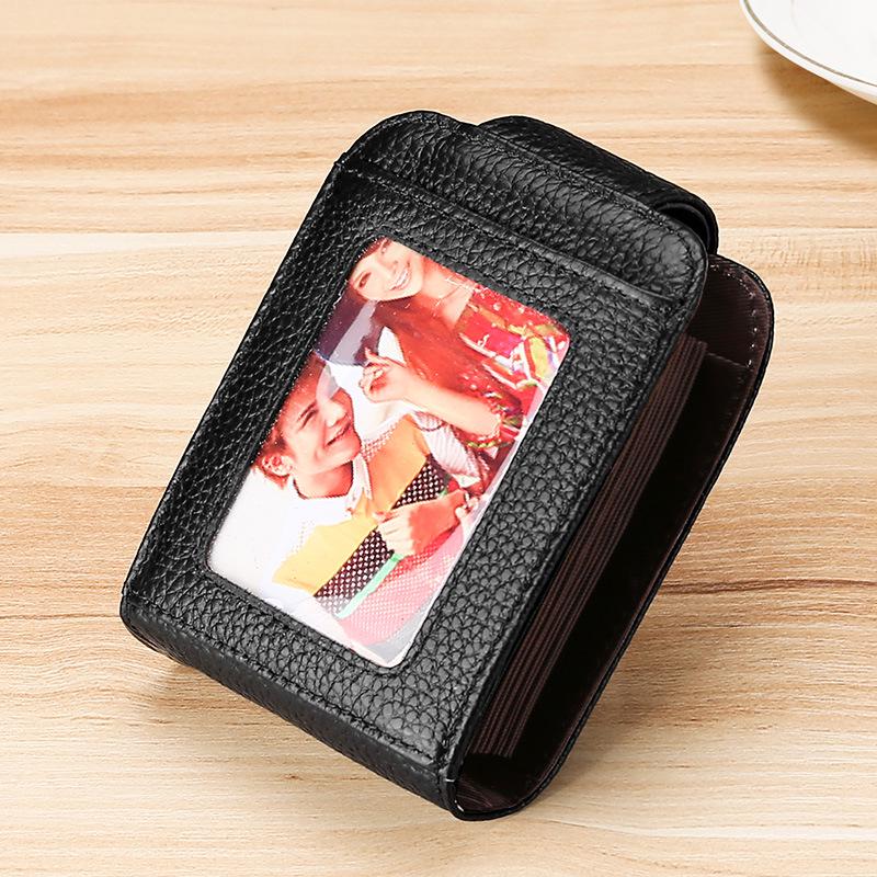 2019 Женский держатель для карт из натуральной кожи с RFID-защитой – Большая вместимость, Минималистичный дизайн