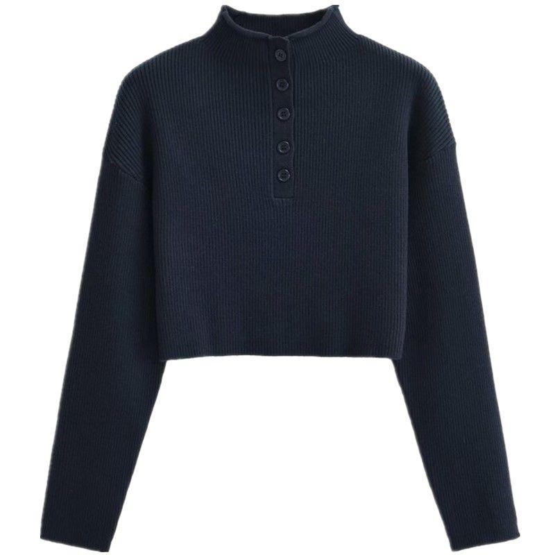 Fashion Style 2023 Winter New Women's Clothing Slim Looking Versatile Stand Collar Short Knitwear 3646109 401