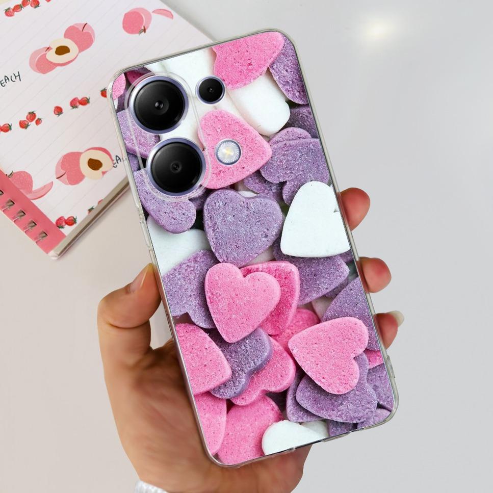 For Xiaomi Redmi Note 13 Pro 4G Case Beautiful butterfly flower TPU Soft Silicone Cover For Xiaomi Poco M6 Pro Bumper Phone Case