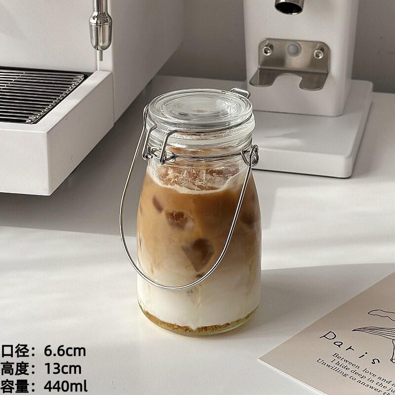 Cold Brew Coffee Maker, Cold Water Pitcher, Milk Pitcher, Glass Pitcher, Chillable, Household Fruit Tea Dispenser Large Capacity 1L