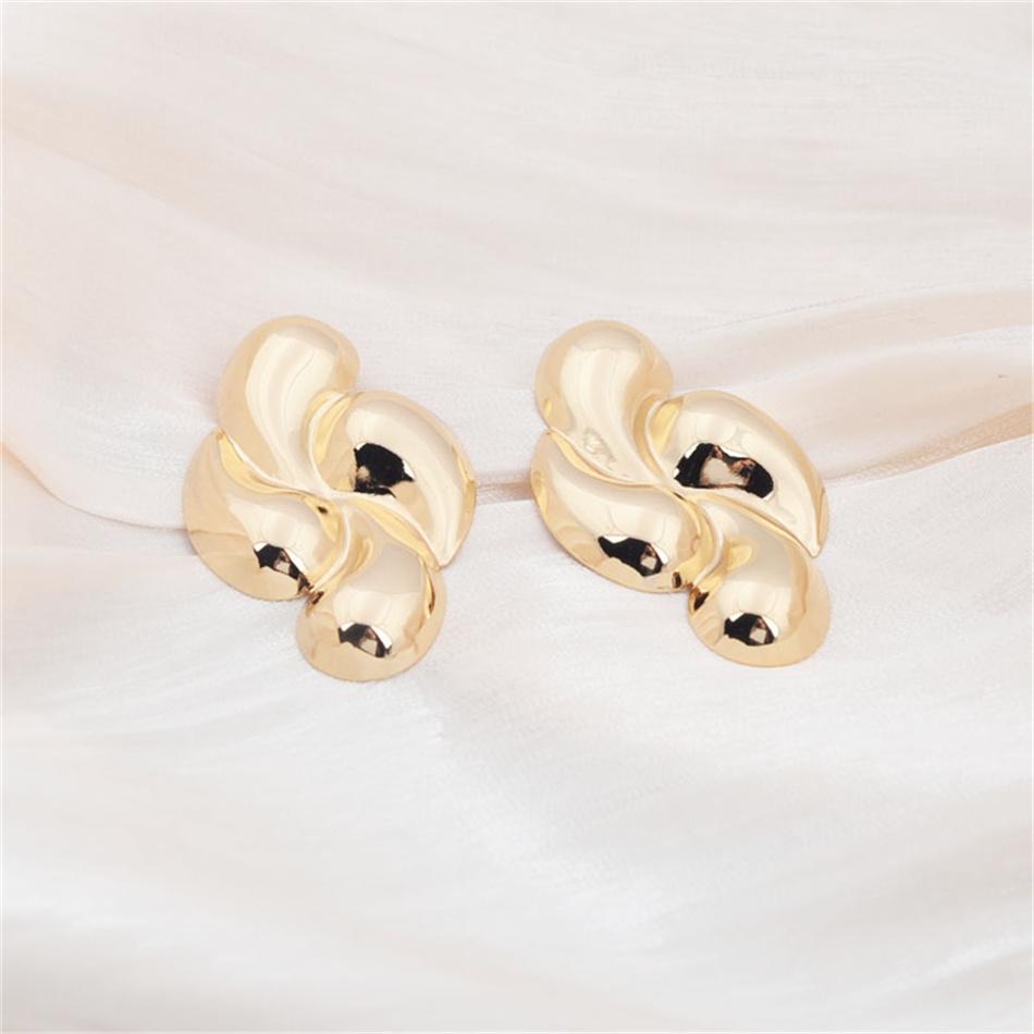 Punk Creative Four Waterdrop Personalized Geometric Smooth Drop Earrings for Women Big Geometry Hyperbole Fashion Party Jewelry