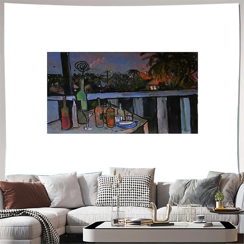 

Vintage Coastal Tapestry Ocean Sunset Wall Hanging Beach Home Decor Room Aesthetic Wall Art Seascape Decor Living Room Bedroom 74x94cm(29x37in)