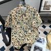 Cuban Collar Thai Beach Floral Shirt Short Sleeve Summer Ice Silk Southeast Asian Clothing Island Vacation Men's Beach Outfit