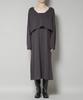 Nano Universe Knit Camisole Dress and Cropped Knit F Women's V-Neck Set, 023, Charcoal, 673-5219306