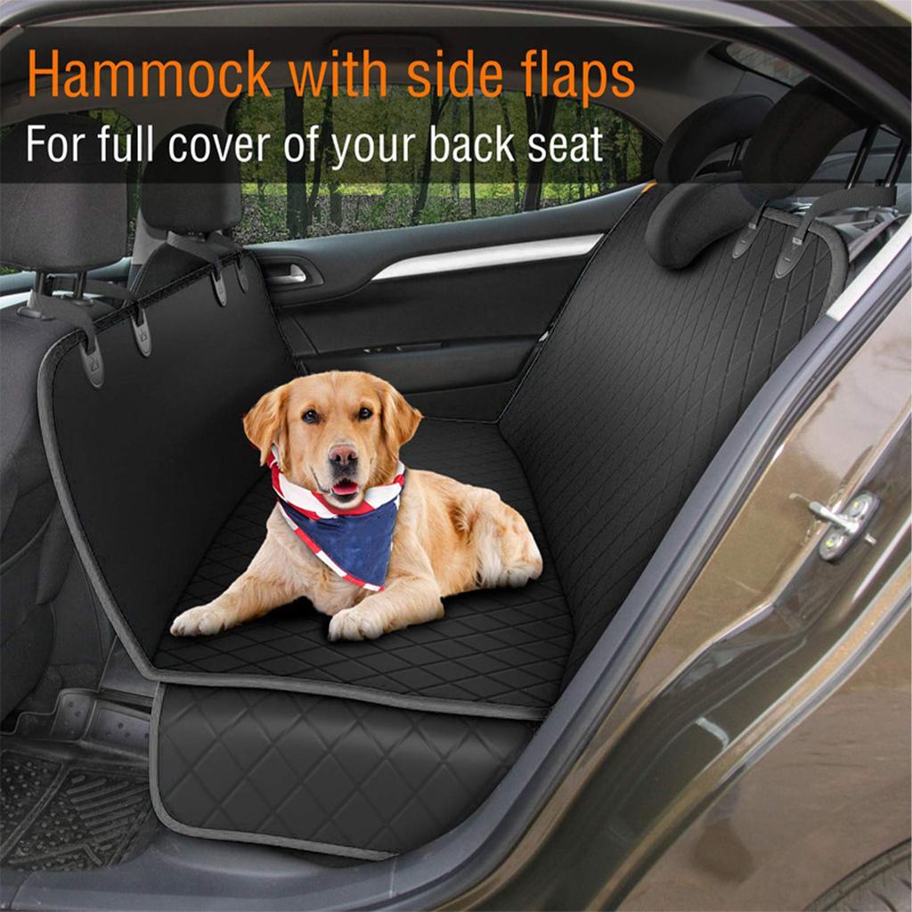 Dog Car Seat Cover Waterproof Scratch Proof Pet Seat Cover for Back Seat Cars Trucks SUVs Black Edge