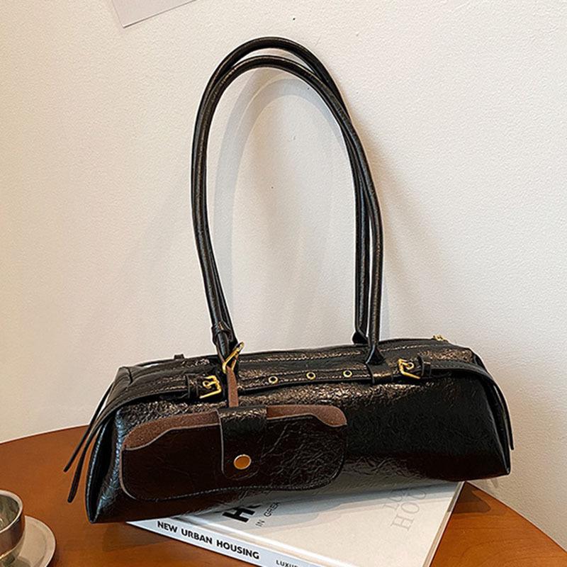 

Niche bag women s large-capacity new summer retro shoulder armpit bag casual commuter baguette bag чорний
