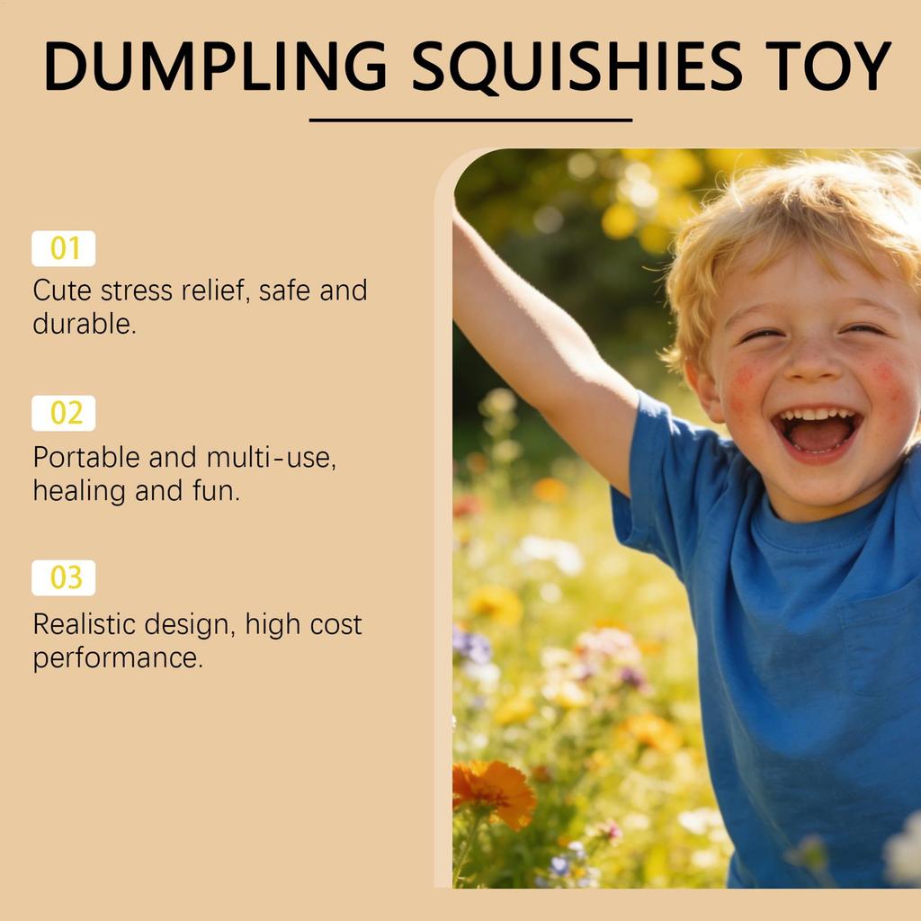 Squishy Dumpling Stress Ball Soft Fidget Sensory Toy for ADHD Autism Slow Rebound Squeeze Toy for Adults Kids Christmas Gift