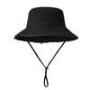 Frayed Edge Cotton Bucket Hat: Summer Sun Protection for Outdoor Travel and Shopping