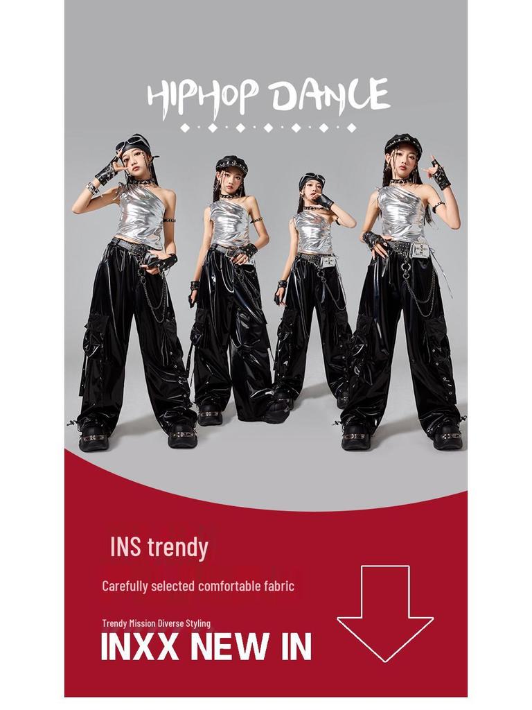 Girls' Trendy Street Dance Outfit - Jazz & Hip Hop Performance Set