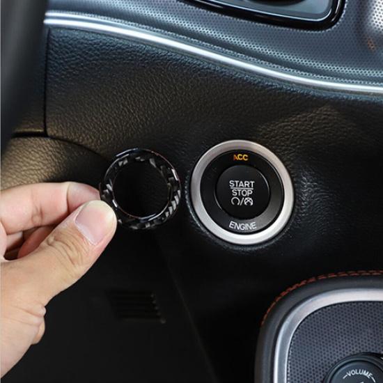 For Ram 3500/2500/1500 2011-2024 Carbon Engine Start Stop Button Cover Ring Trim
