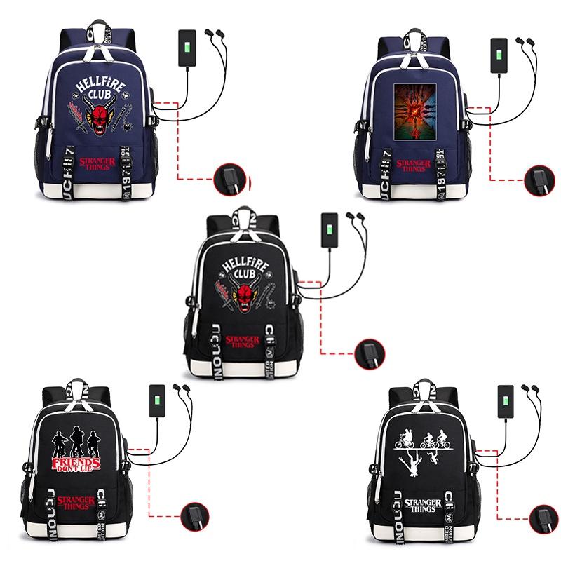 Stranger Things Backpack For Students Lightweight And Durable With Usb Charging