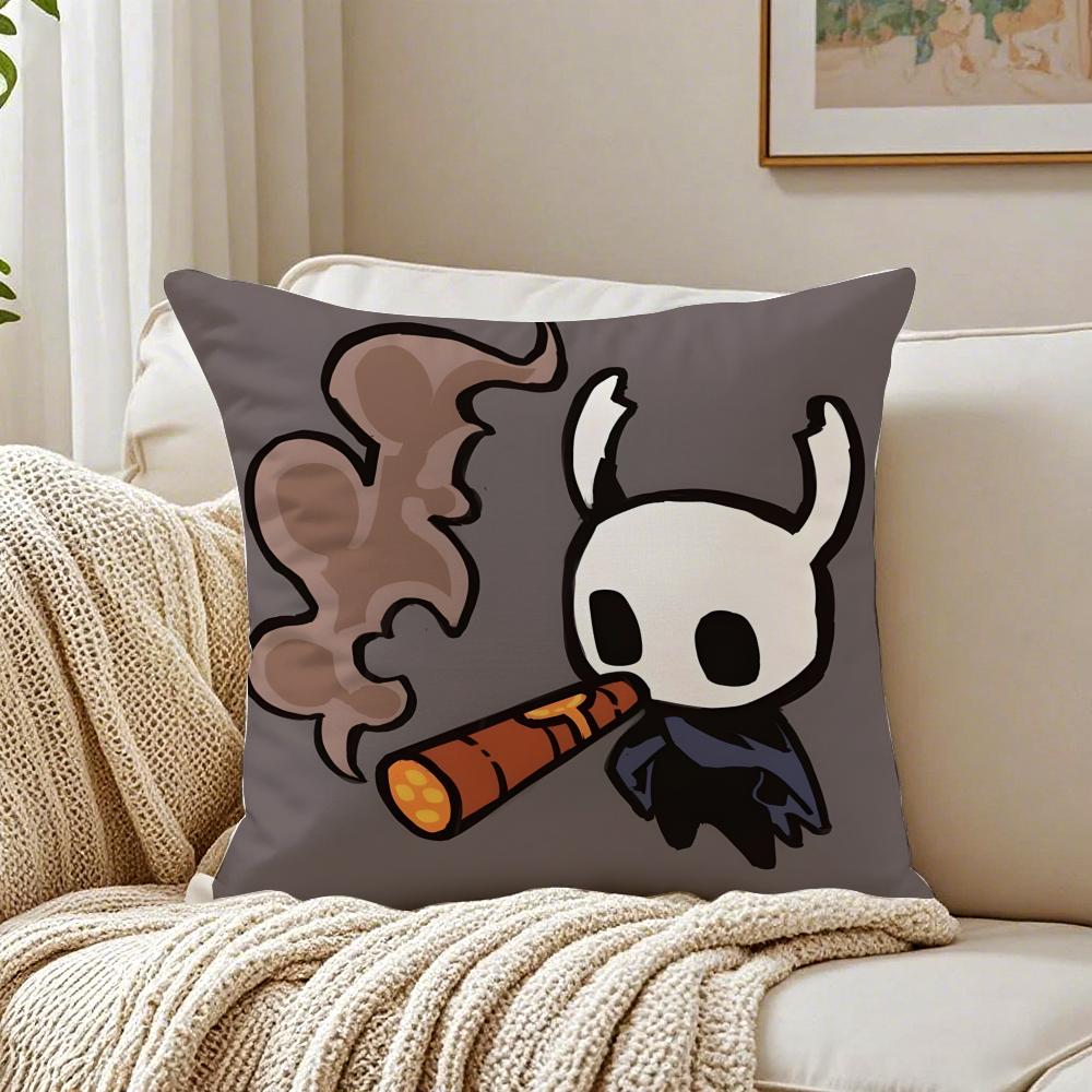 Indie Game The H-Hollow Knight Cushion Cover Linen Pillowcase Soft For Sofa Bed Home Room Decor