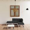 5 Pcs Garden Set with Cushions Solid Pine Wood